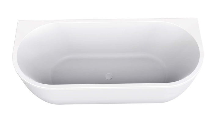 Zenn Halfvrijstaand Bad Wiesbaden 180x80 cm met Afvoer Mat Wit