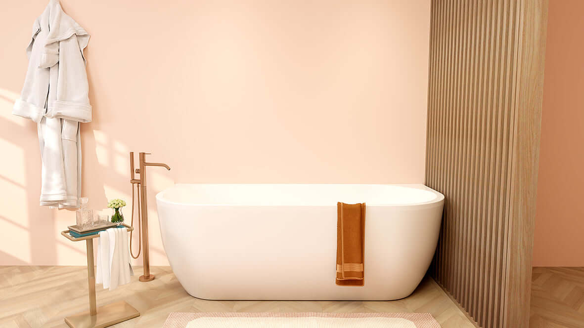 Zenn Halfvrijstaand Bad Wiesbaden 180x80 cm met Afvoer Mat Wit