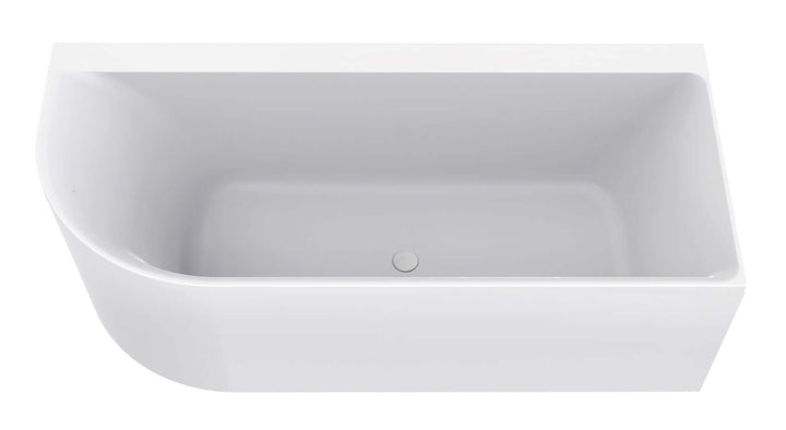 Zenn Hoekbad Wiesbaden 180x80 cm met Afvoer Wit