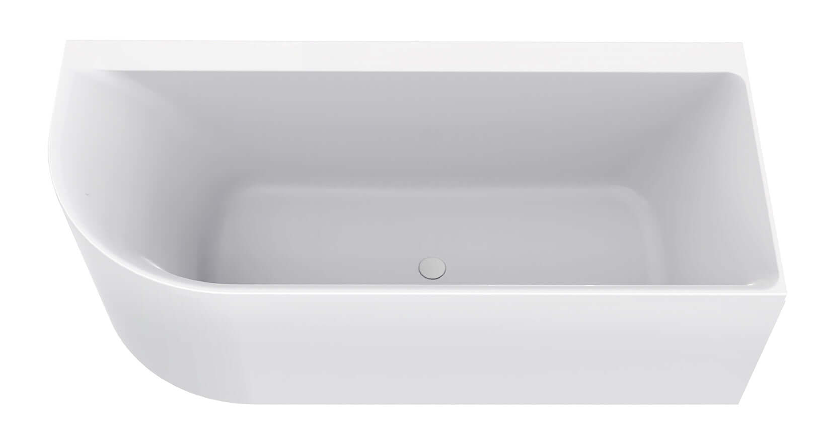 Zenn Hoekbad Wiesbaden 180X80 Cm met Afvoer in Mat Wit