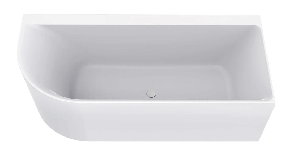 Zenn Hoekbad Wiesbaden 180X80 Cm met Afvoer in Mat Wit