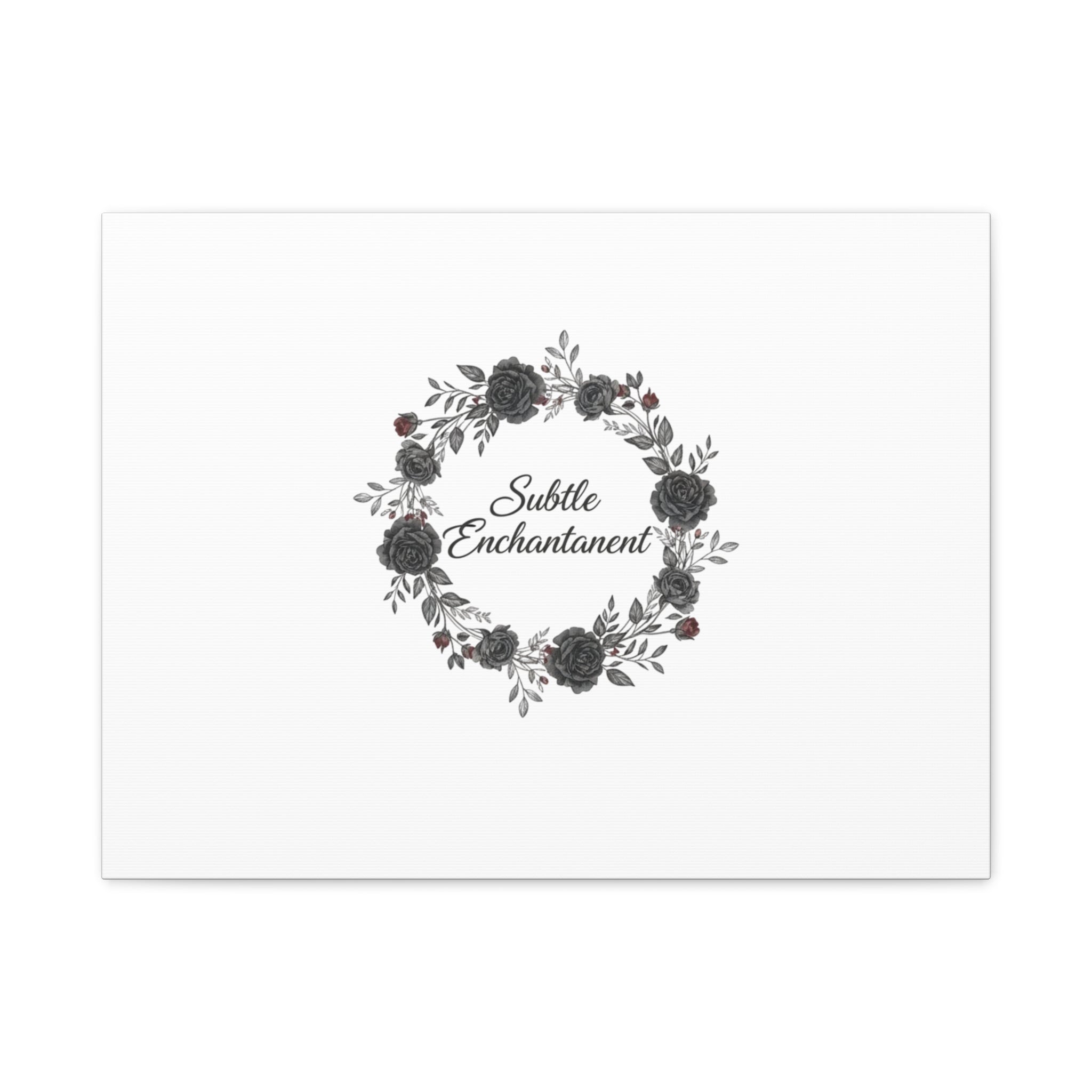 Moon Rose Wreath Canvas, Romantic Gothic Lite, Soft Goth Floral Wall Art