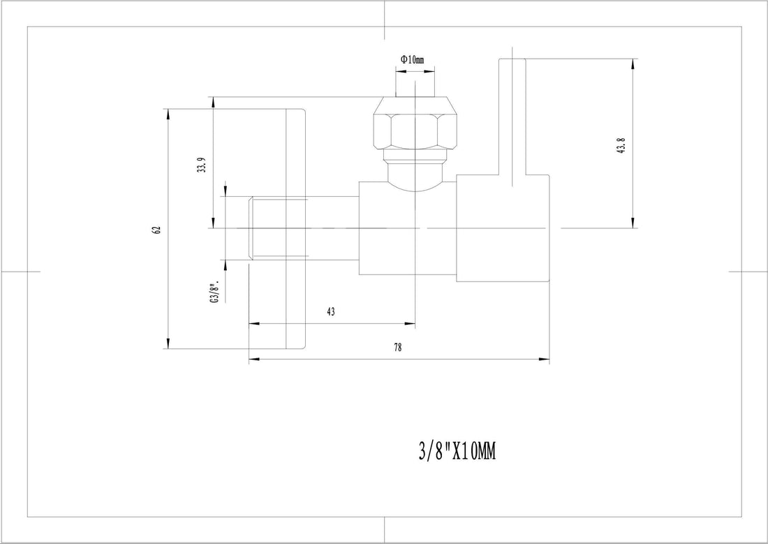 Minimal hoekstopkraan 3/8" x 3/8" of knel 10 mm mat zwart