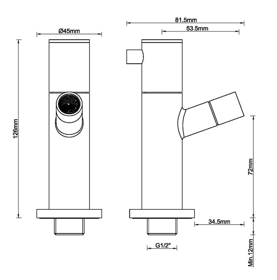 Amador Fonteinkraan Wiesbaden Inbouw 1/2 in Mat Zwart