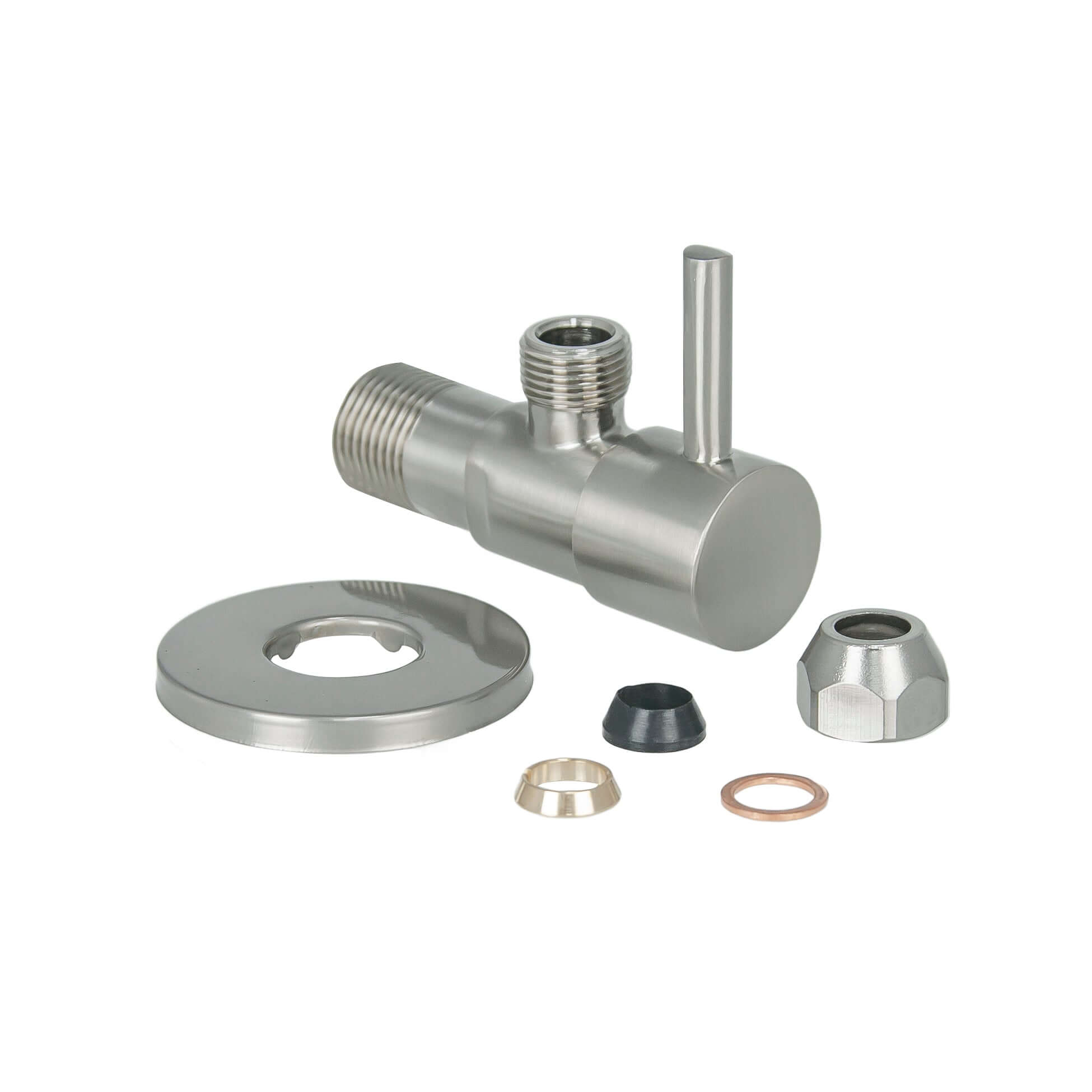 Xellanz Minimaal Hoekventiel Wiesbaden 1/2 X 3/8 Of Compressie 10 Mm in Geborsteld Staal