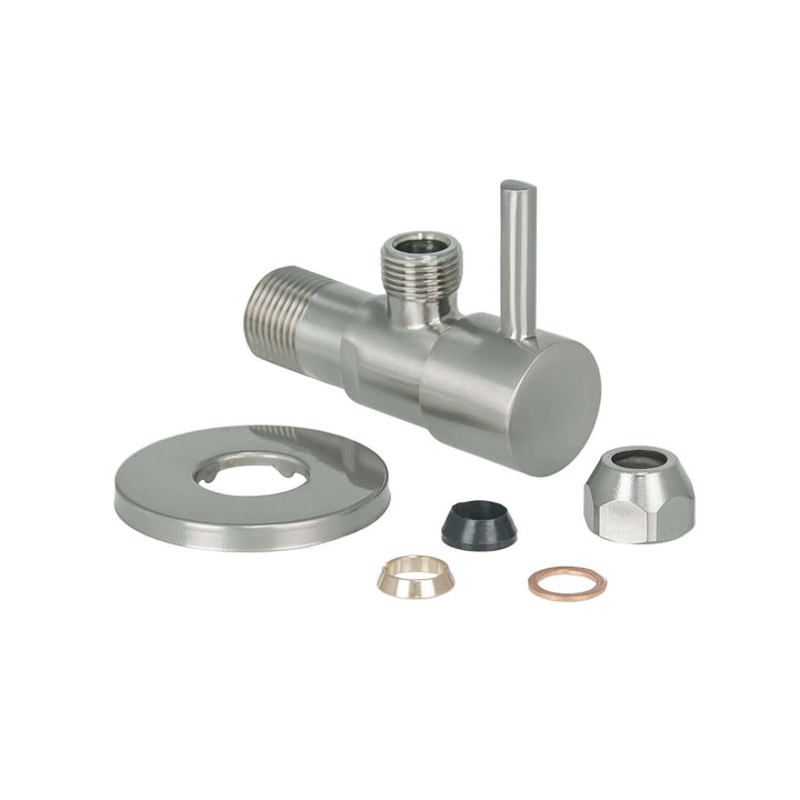 Xellanz Minimaal Hoekventiel Wiesbaden 1/2 X 3/8 Of Compressie 10 Mm in Geborsteld Staal