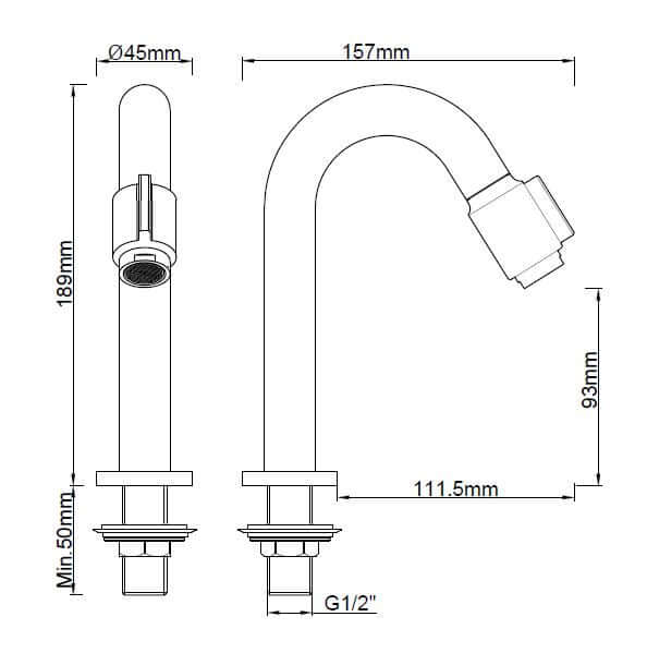 Wiesbaden Victoria Luxe 1/2" Fonteinkraan Geborsteld Messing Goud
