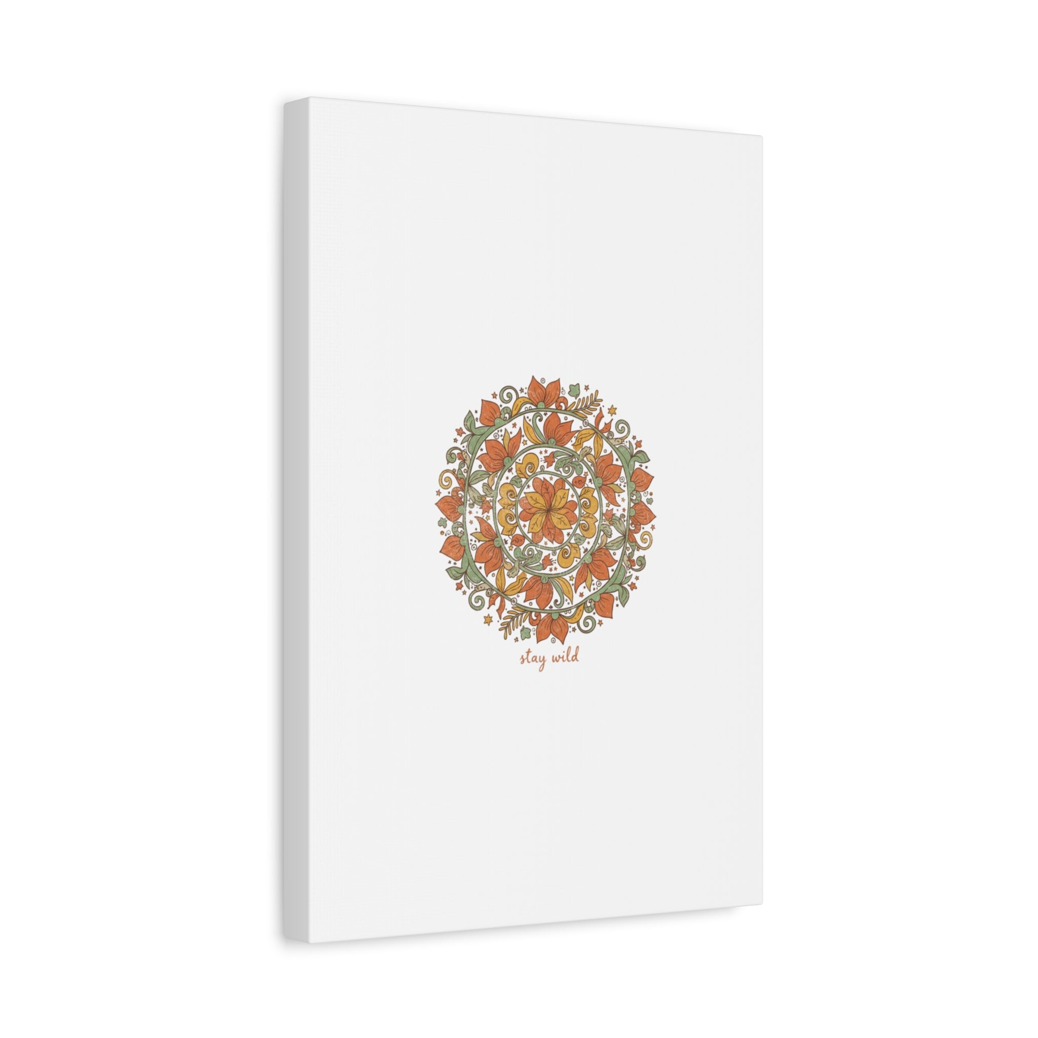 Stay Wild Mandala Canvas, Boho Paisley Wall Art | Artisanal Boho Print
