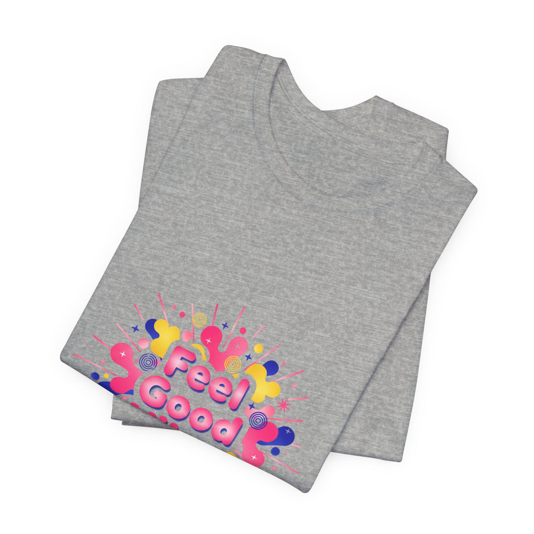 Feel Good Vibes tee | Dopamine Decor neon gradient squiggle art