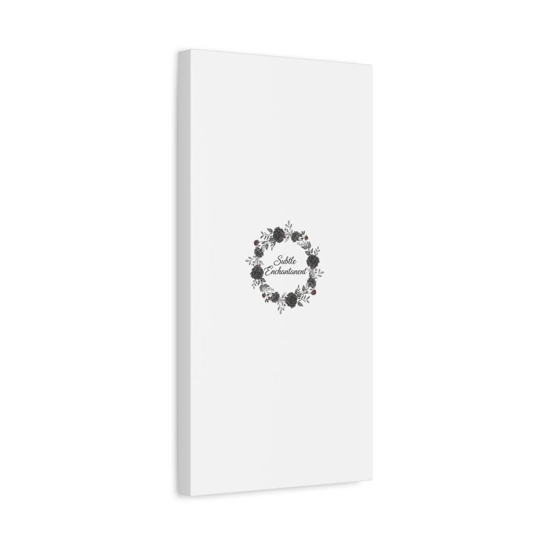 Moon Rose Wreath Canvas, Romantic Gothic Lite, Soft Goth Floral Wall Art