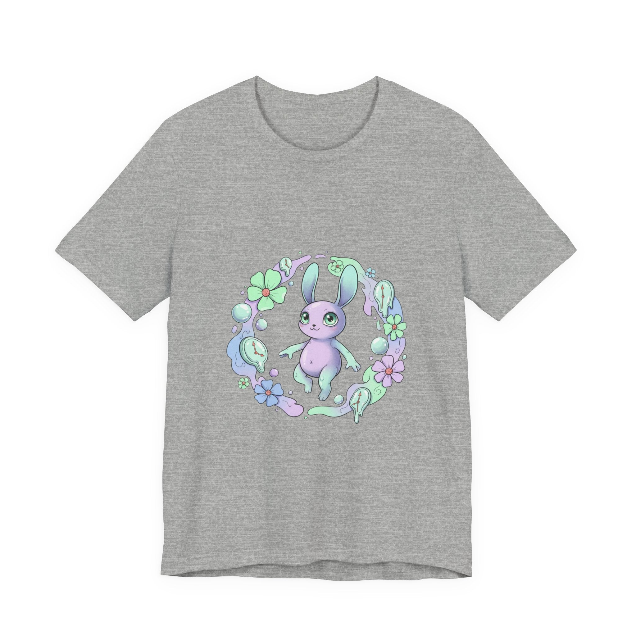 Pastel Bunny Wreath Tee | micro-surrealism, weirdcore graphic