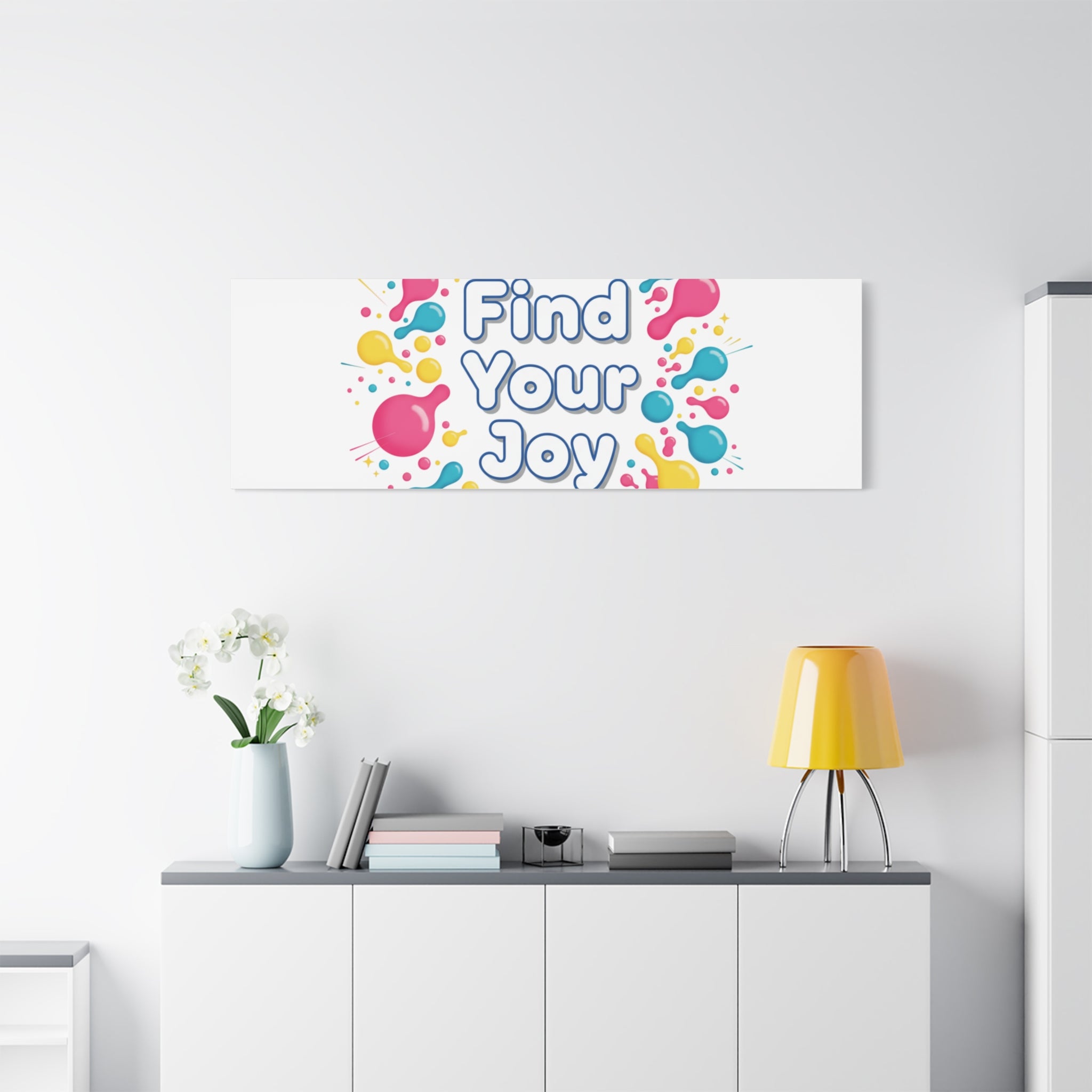 Find Your Joy Canvas | Dopamine Decor, Neon Gradient Squiggle Art