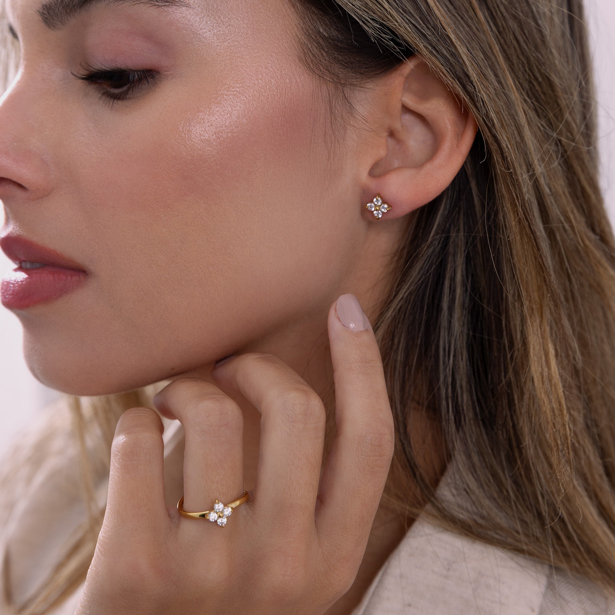 Mini blossom gold 18K set