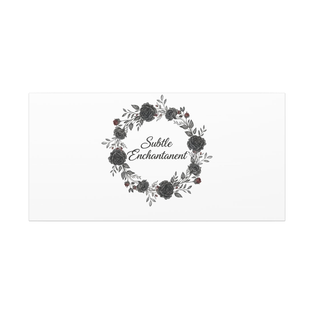 Moon Rose Wreath Canvas, Romantic Gothic Lite, Soft Goth Floral Wall Art