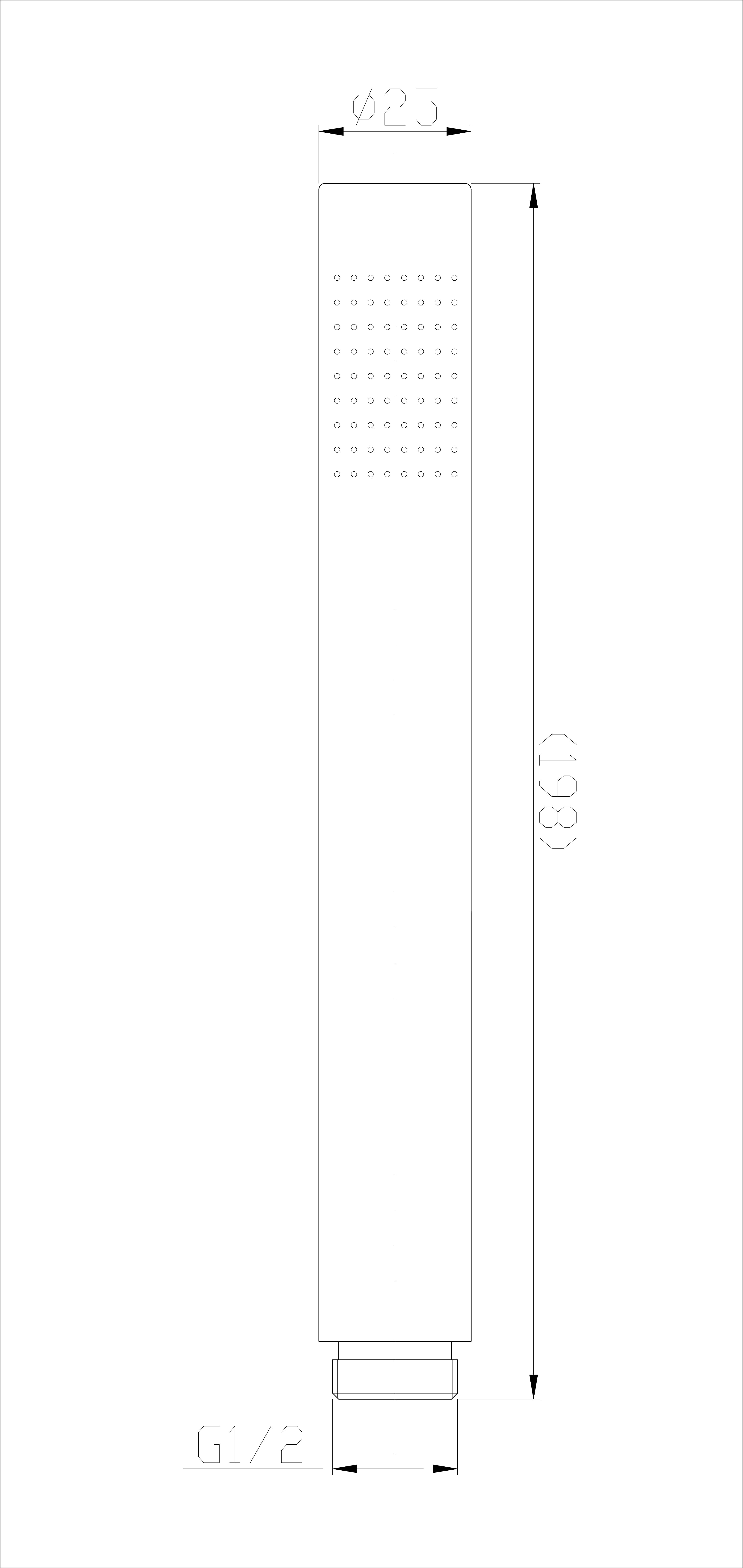 304 staafhanddouche 1 stand rond geborsteld RVS