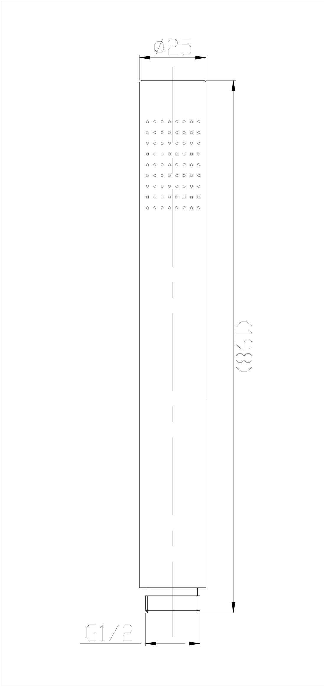 304 staafhanddouche 1 stand rond geborsteld RVS