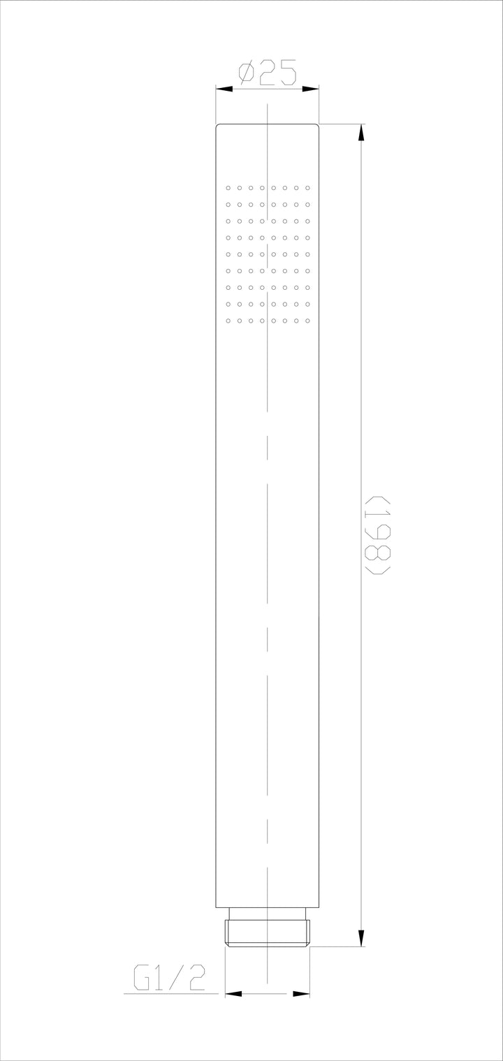 304 staafhanddouche 1 stand rond geborsteld RVS