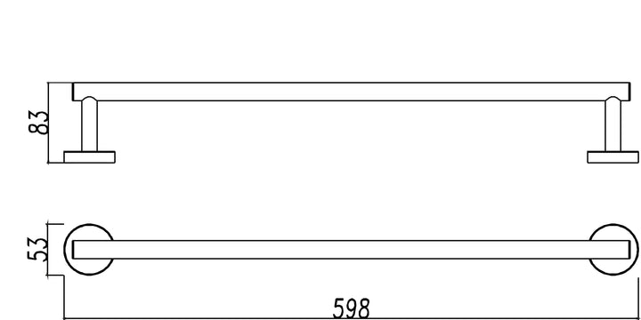 Wiesbaden handdoekenrek in roestvrij staal 304