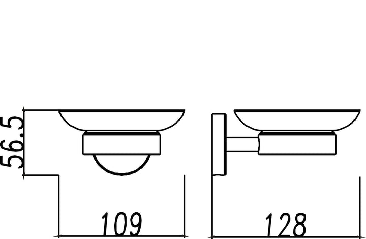 304 roestvrijstalen zeepbakjehouder met glas Wiesbaden