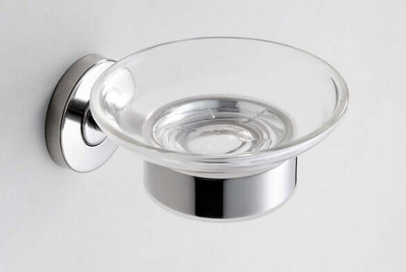 304 roestvrijstalen zeepbakjehouder met glas Wiesbaden