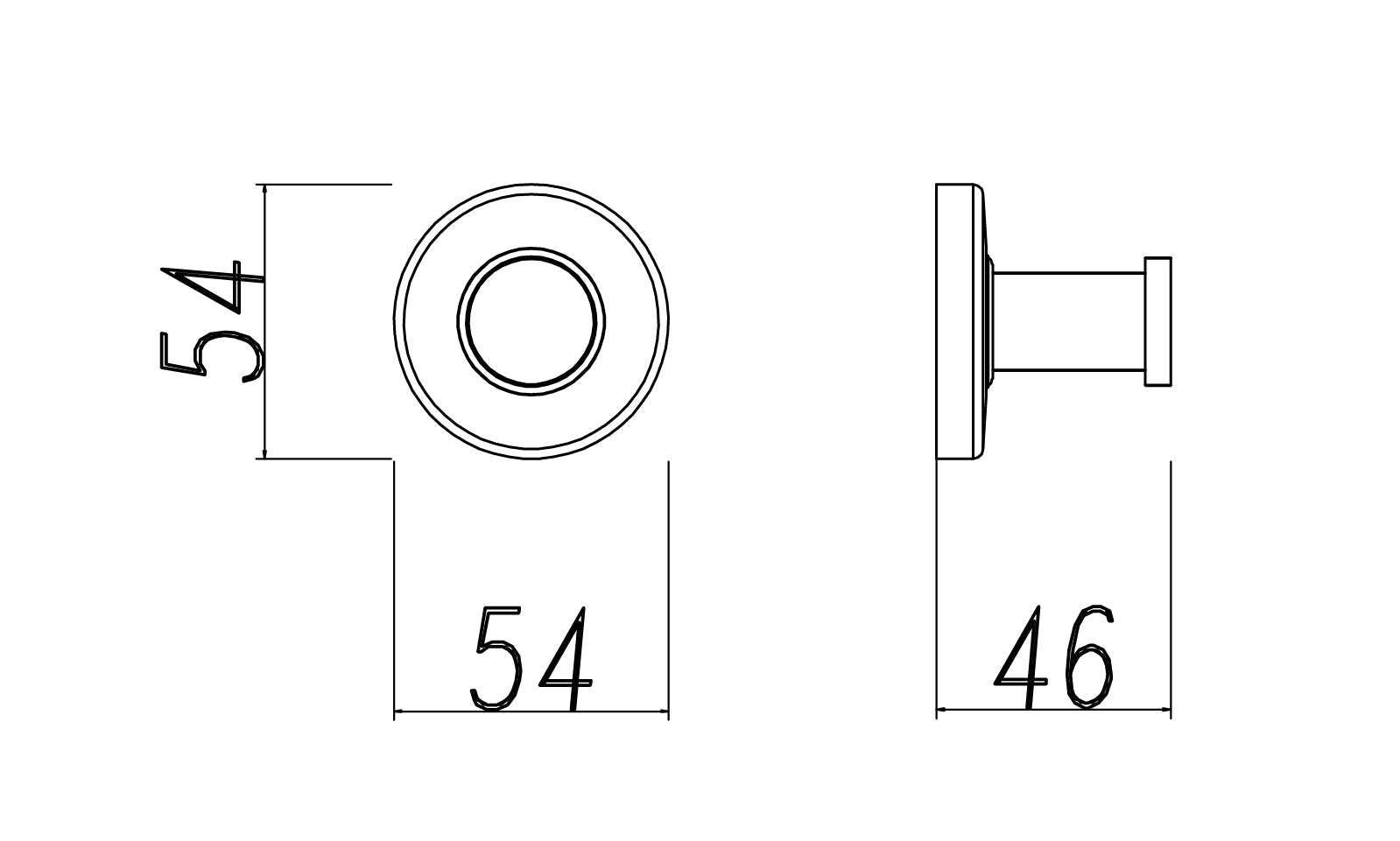 304 handdoekhaak groot enkel RVS
