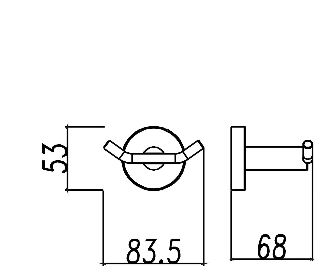 304 handdoekhaak groot dubbel RVS