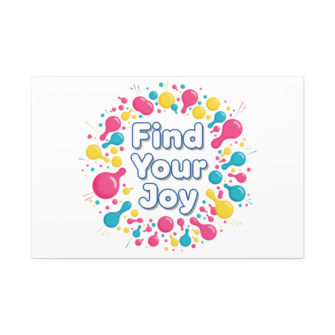 Find Your Joy Canvas | Dopamine Decor, Neon Gradient Squiggle Art