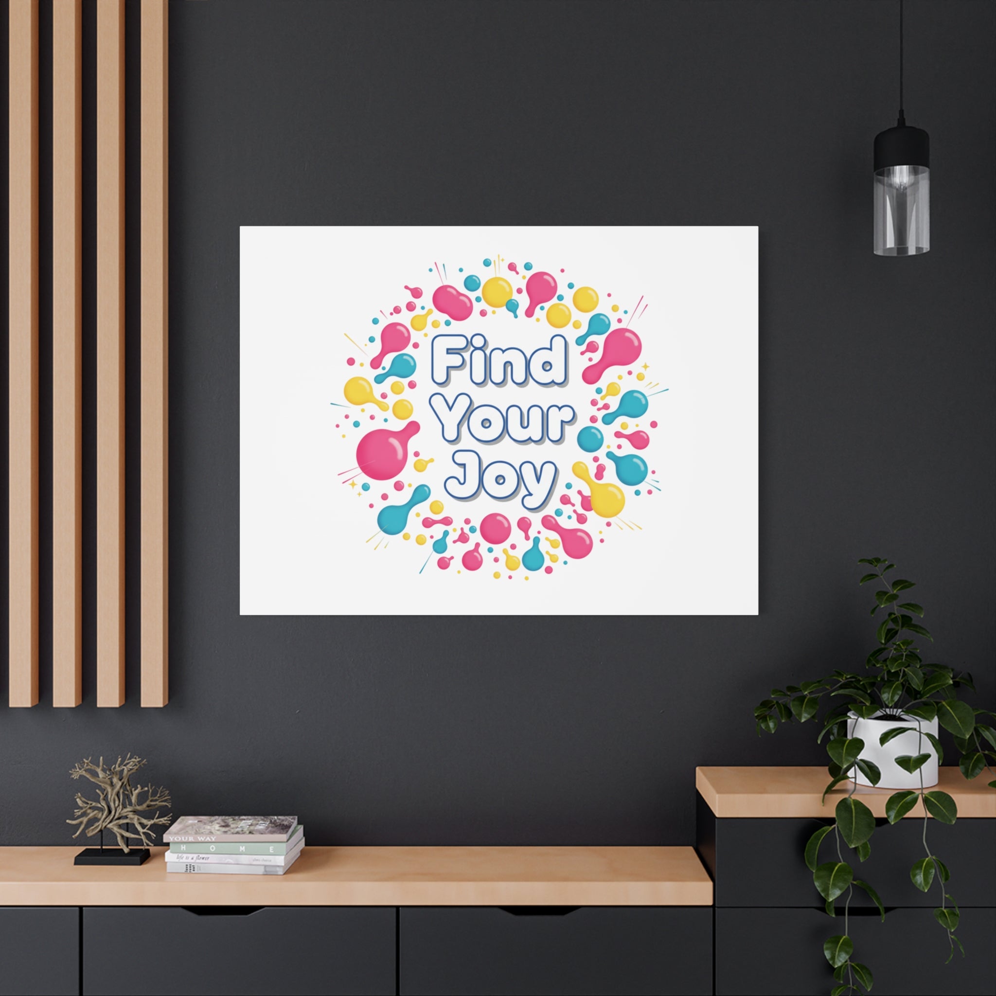 Find Your Joy Canvas | Dopamine Decor, Neon Gradient Squiggle Art
