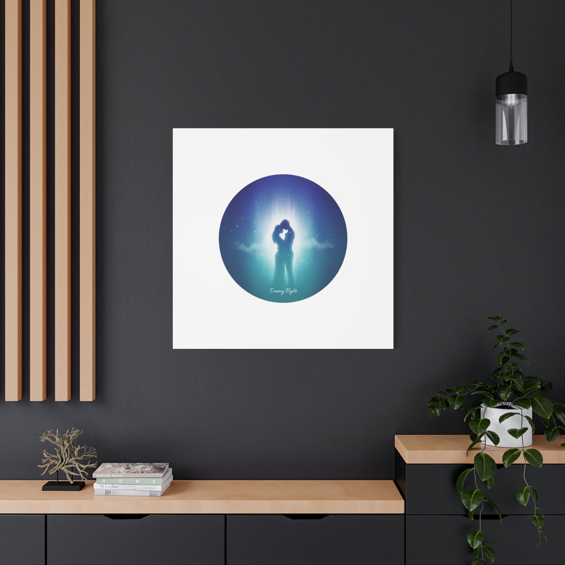 Dreamy Nightscape Canvas | Afterlight Atmospheric Print, Luminous Night Bloom