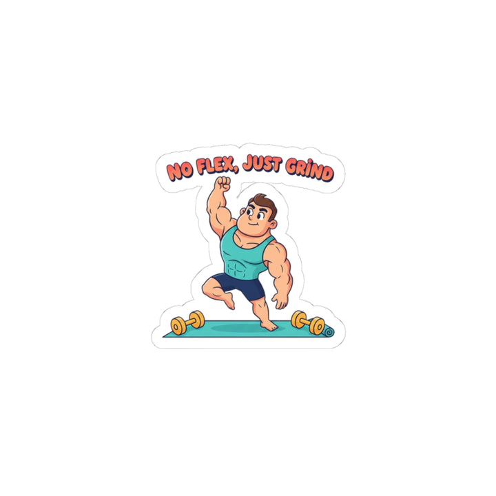 No Flex Just Grind Sticker | Gym Comeback, Tiny Dumbbell Fitness Humor