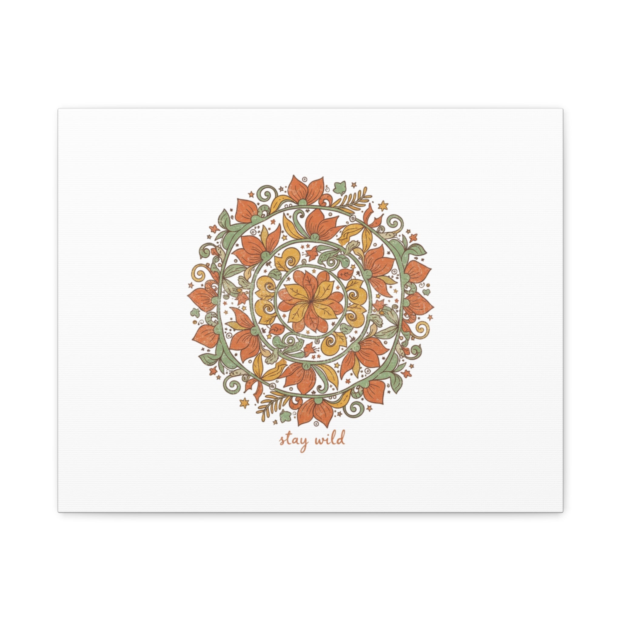Stay Wild Mandala Canvas, Boho Paisley Wall Art | Artisanal Boho Print