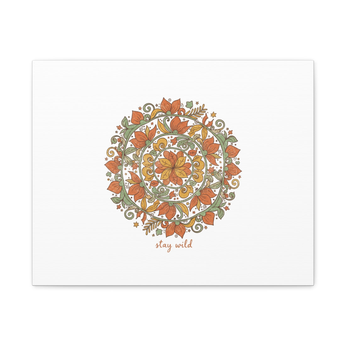 Stay Wild Mandala Canvas, Boho Paisley Wall Art | Artisanal Boho Print