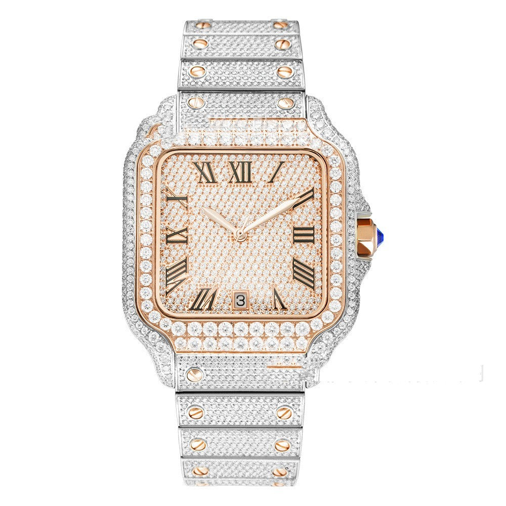 Clarity Moissanite Watch Men's Stainless Steel - Goat Corp