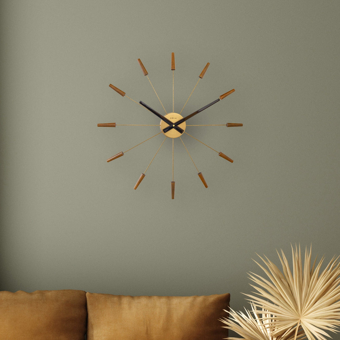 Large Wall clock 58cm - Silent - Wood/Stainless Steel - "Plug-Inn" - Goat Corp