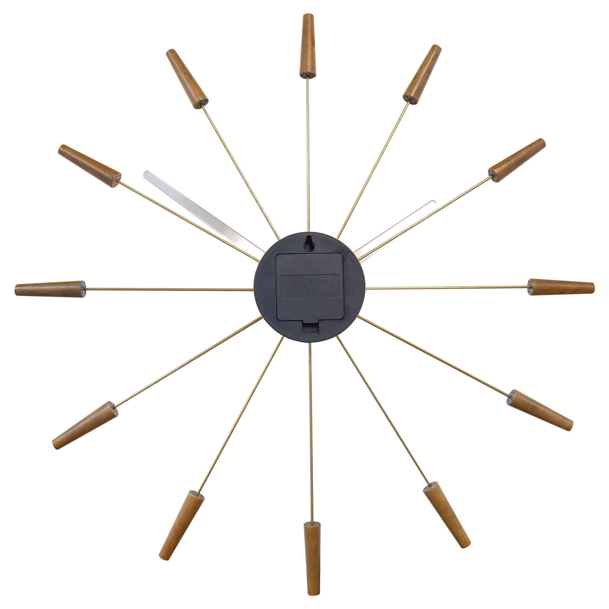 Large Wall clock 58cm - Silent - Wood/Stainless Steel - "Plug-Inn" - Goat Corp