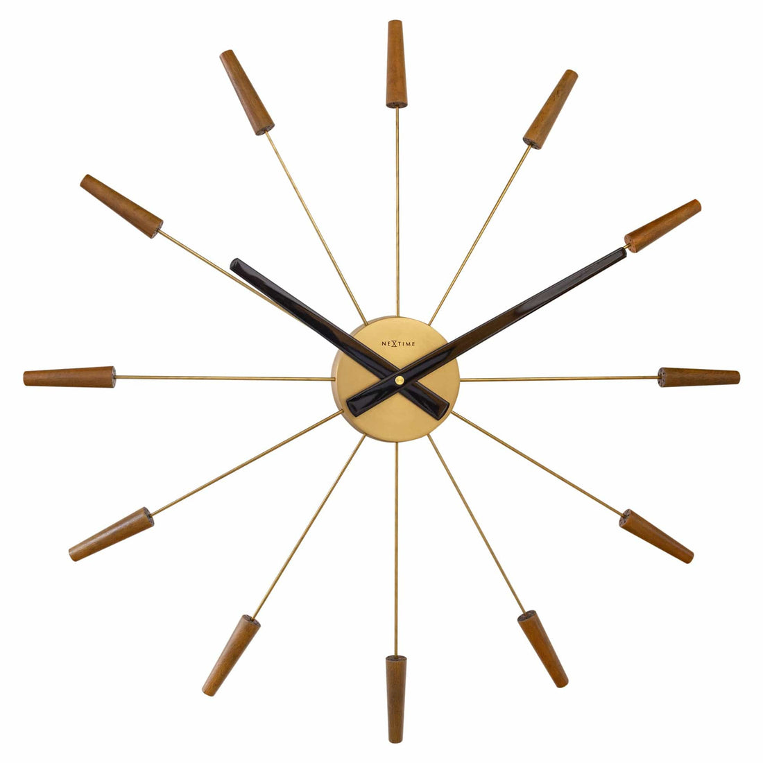 Large Wall clock 58cm - Silent - Wood/Stainless Steel - "Plug-Inn" - Goat Corp