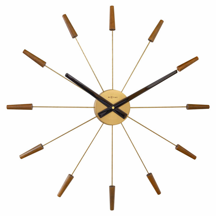 Large Wall clock 58cm - Silent - Wood/Stainless Steel - "Plug-Inn" - Goat Corp