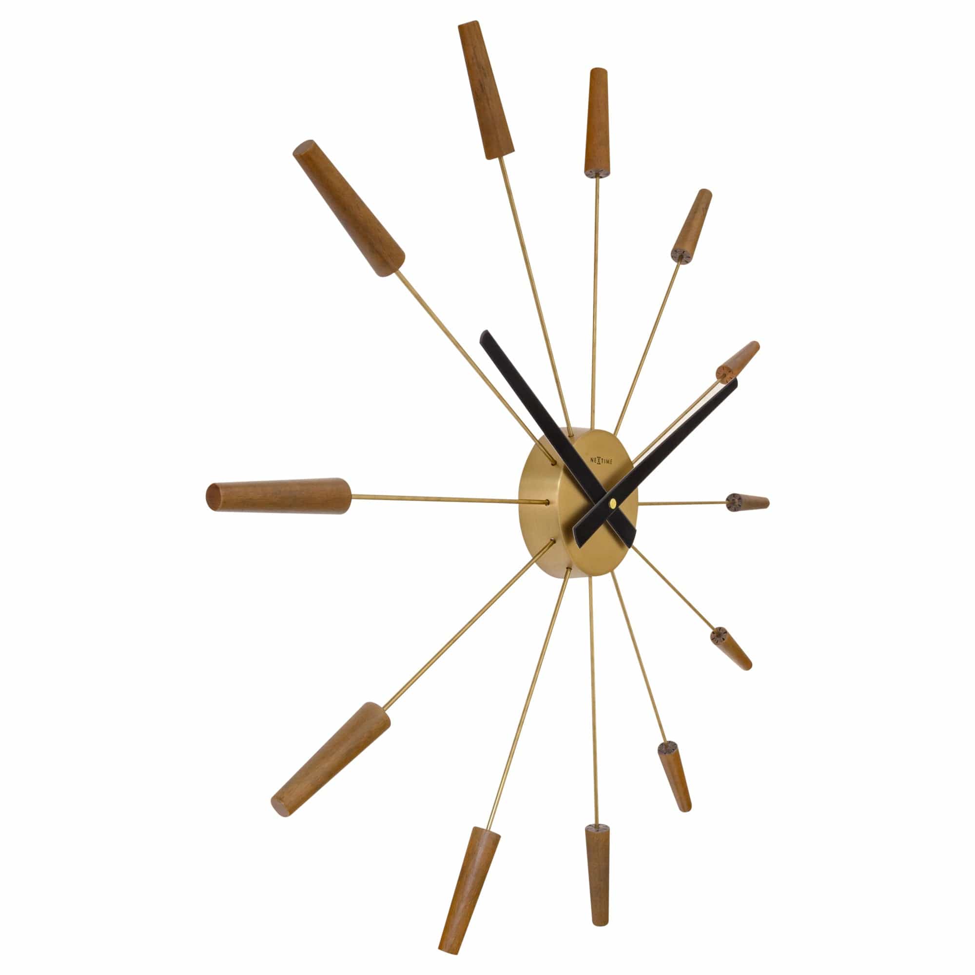 Large Wall clock 58cm - Silent - Wood/Stainless Steel - "Plug-Inn" - Goat Corp
