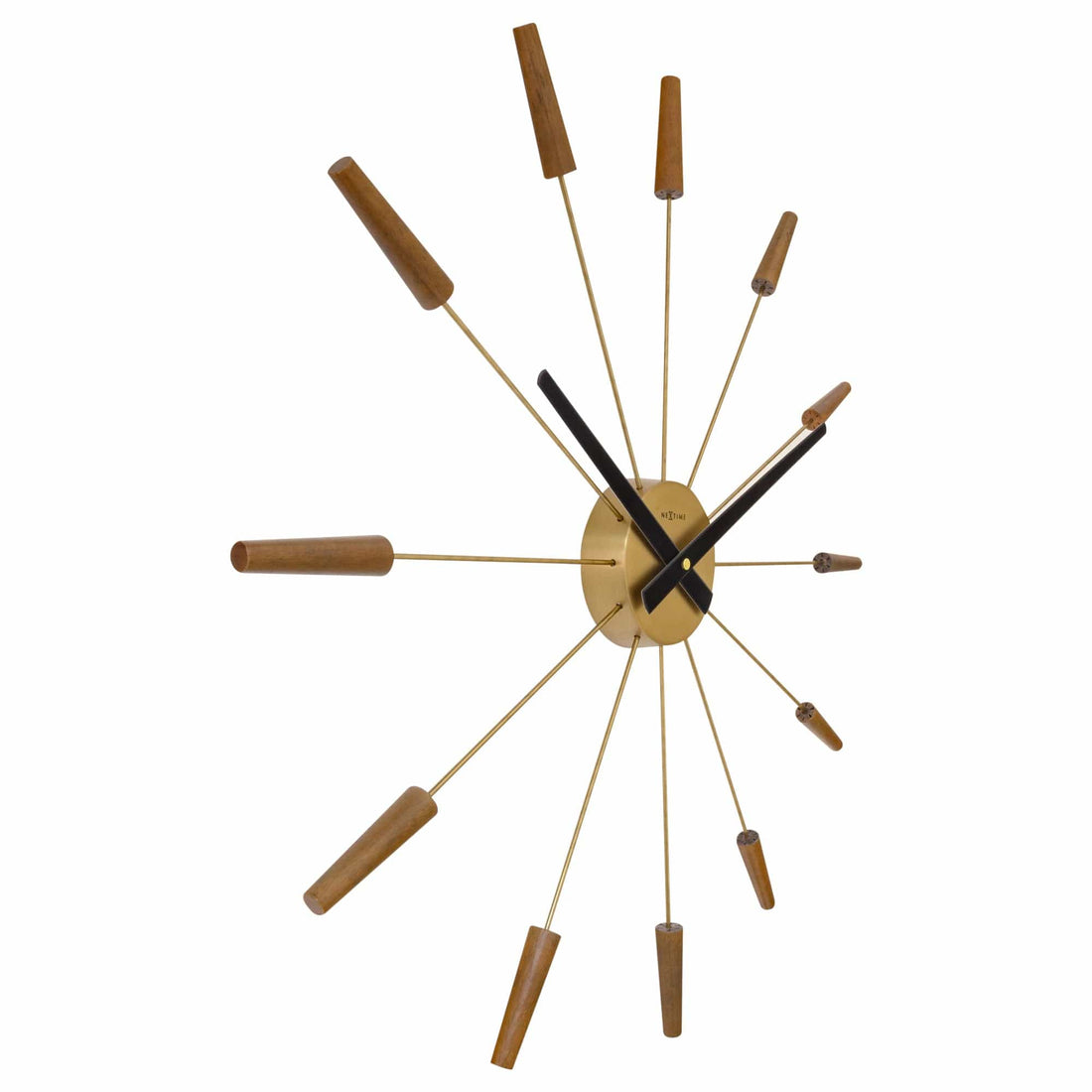 Large Wall clock 58cm - Silent - Wood/Stainless Steel - "Plug-Inn" - Goat Corp