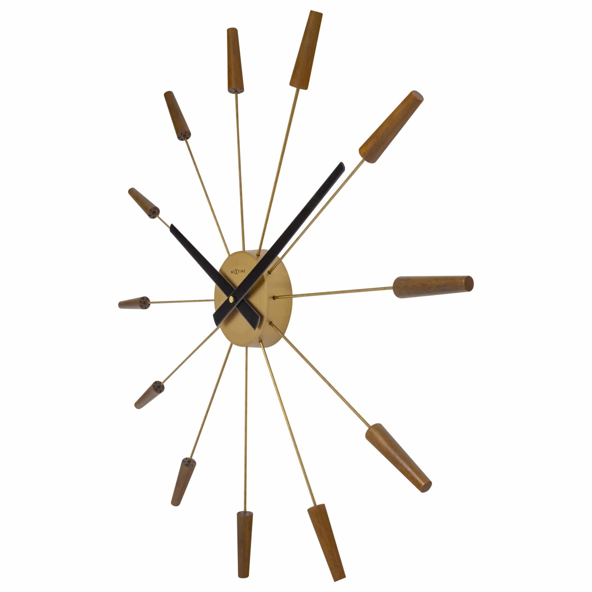 Large Wall clock 58cm - Silent - Wood/Stainless Steel - "Plug-Inn" - Goat Corp
