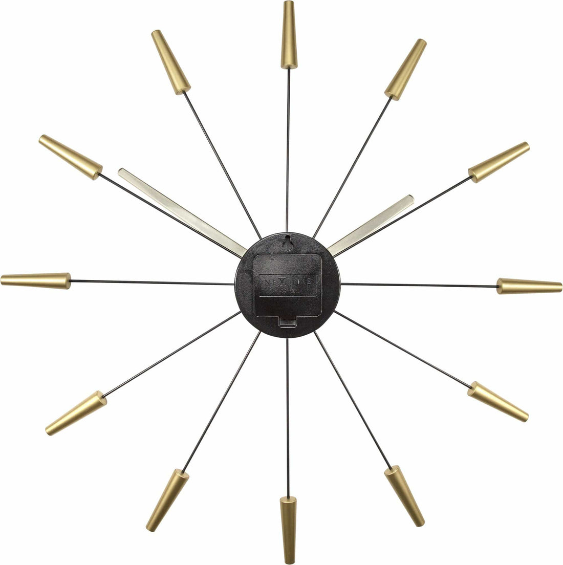 Silent Wall clock - Vintage - 58cm - Stainless Steel - 'Plug Inn' - Goat Corp