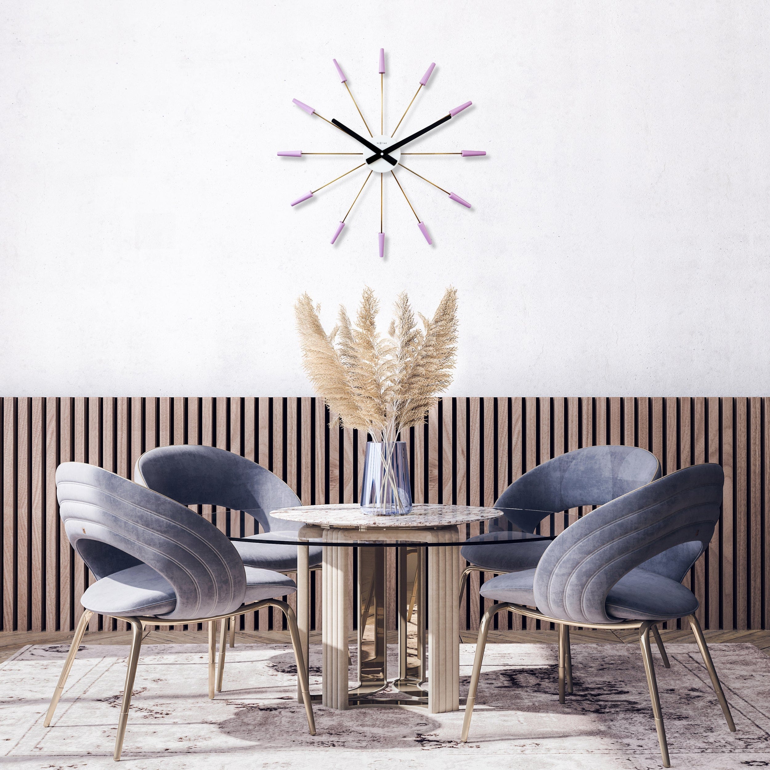 Silent Wall clock - Vintage - 58cm - Stainless Steel - 'Plug Inn' - Goat Corp