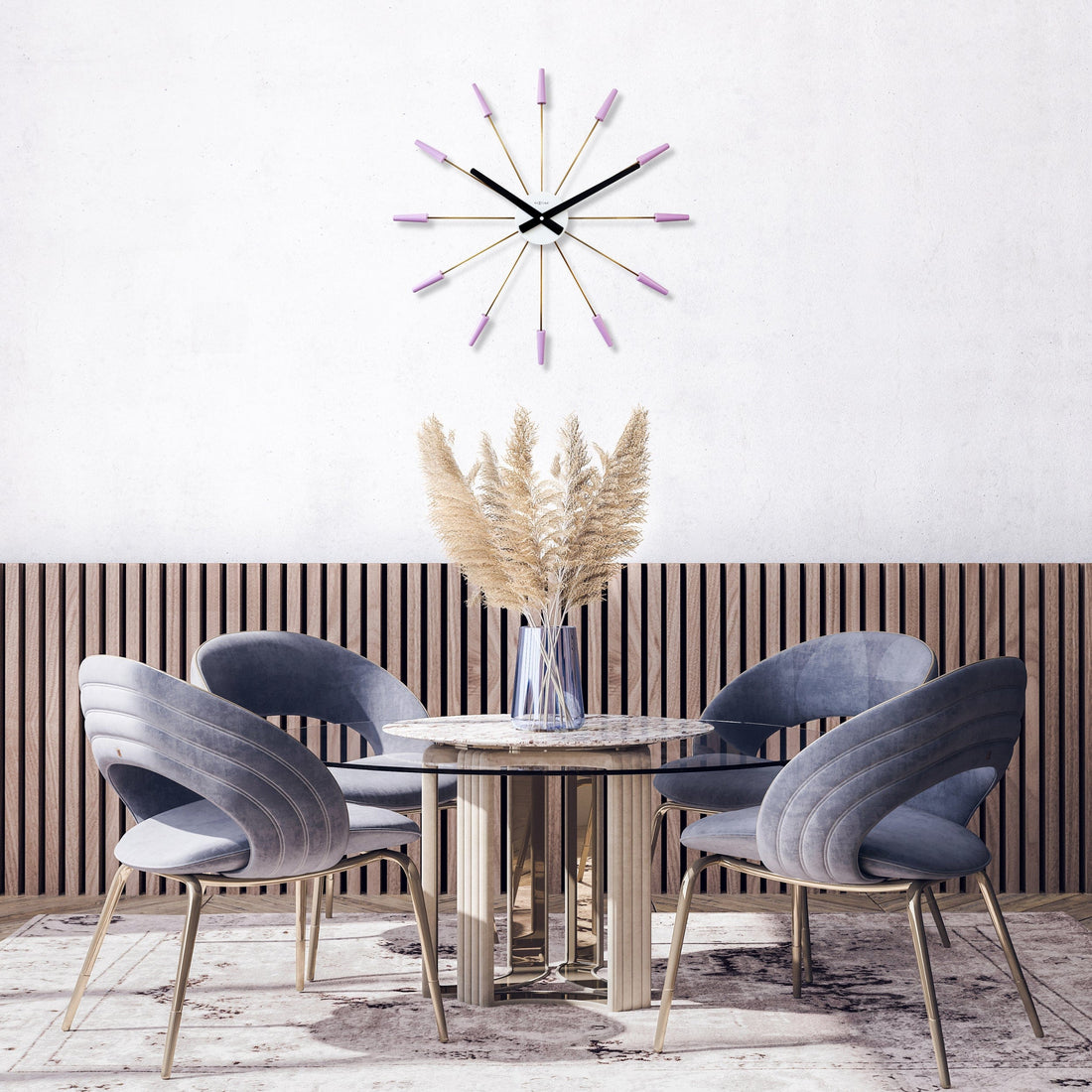 Silent Wall clock - Vintage - 58cm - Stainless Steel - 'Plug Inn' - Goat Corp