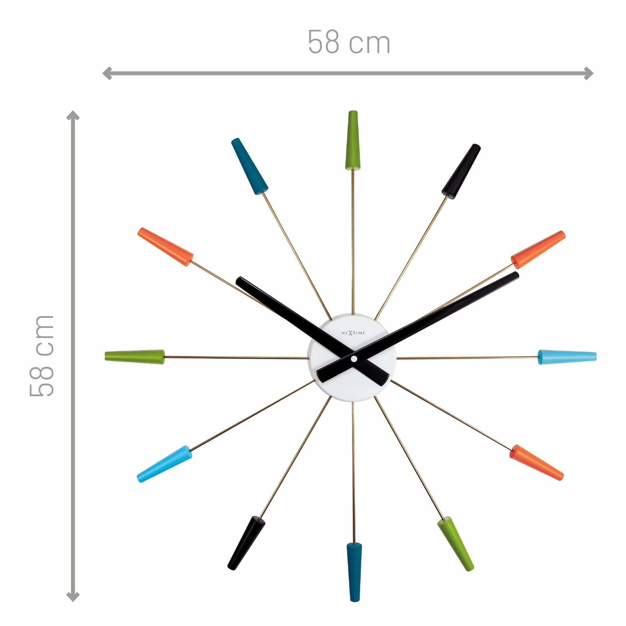 Silent Wall clock - Vintage - 58cm - Stainless Steel - 'Plug Inn' - Goat Corp