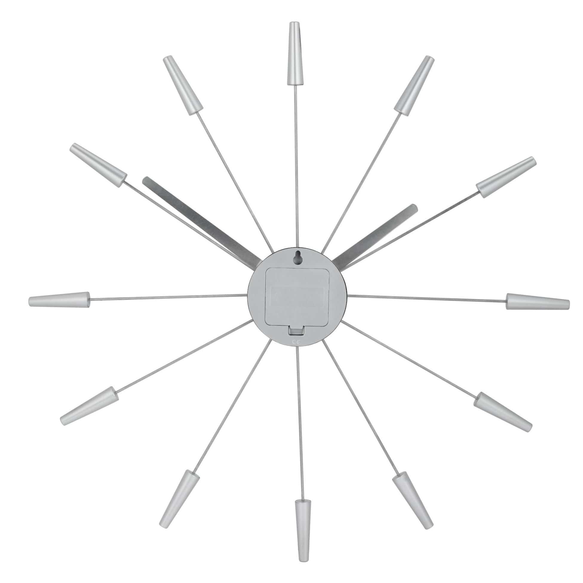 Silent Wall clock - Vintage - 58cm - Stainless Steel - 'Plug Inn' - Goat Corp