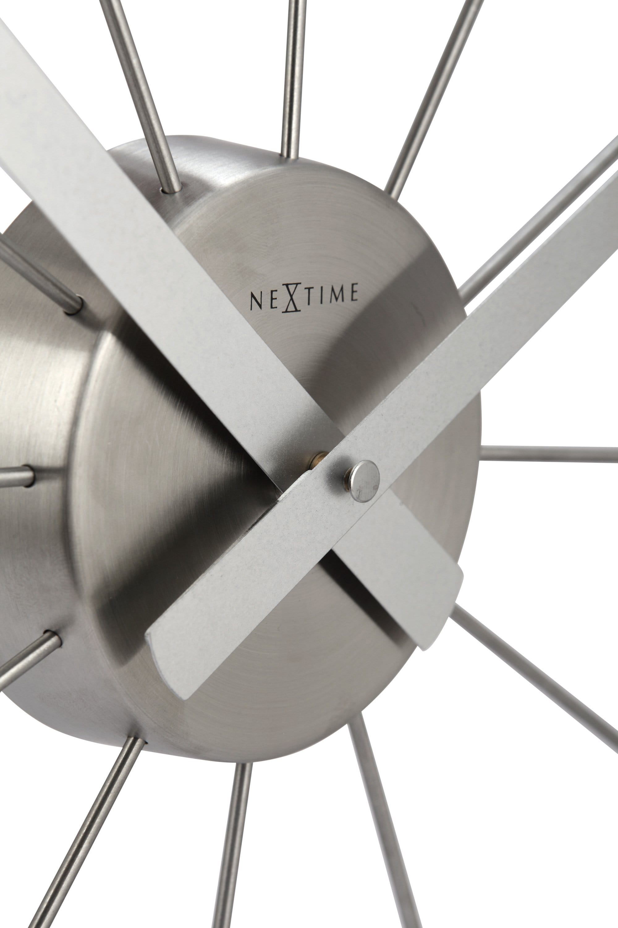 Silent Wall clock - Vintage - 58cm - Stainless Steel - 'Plug Inn' - Goat Corp