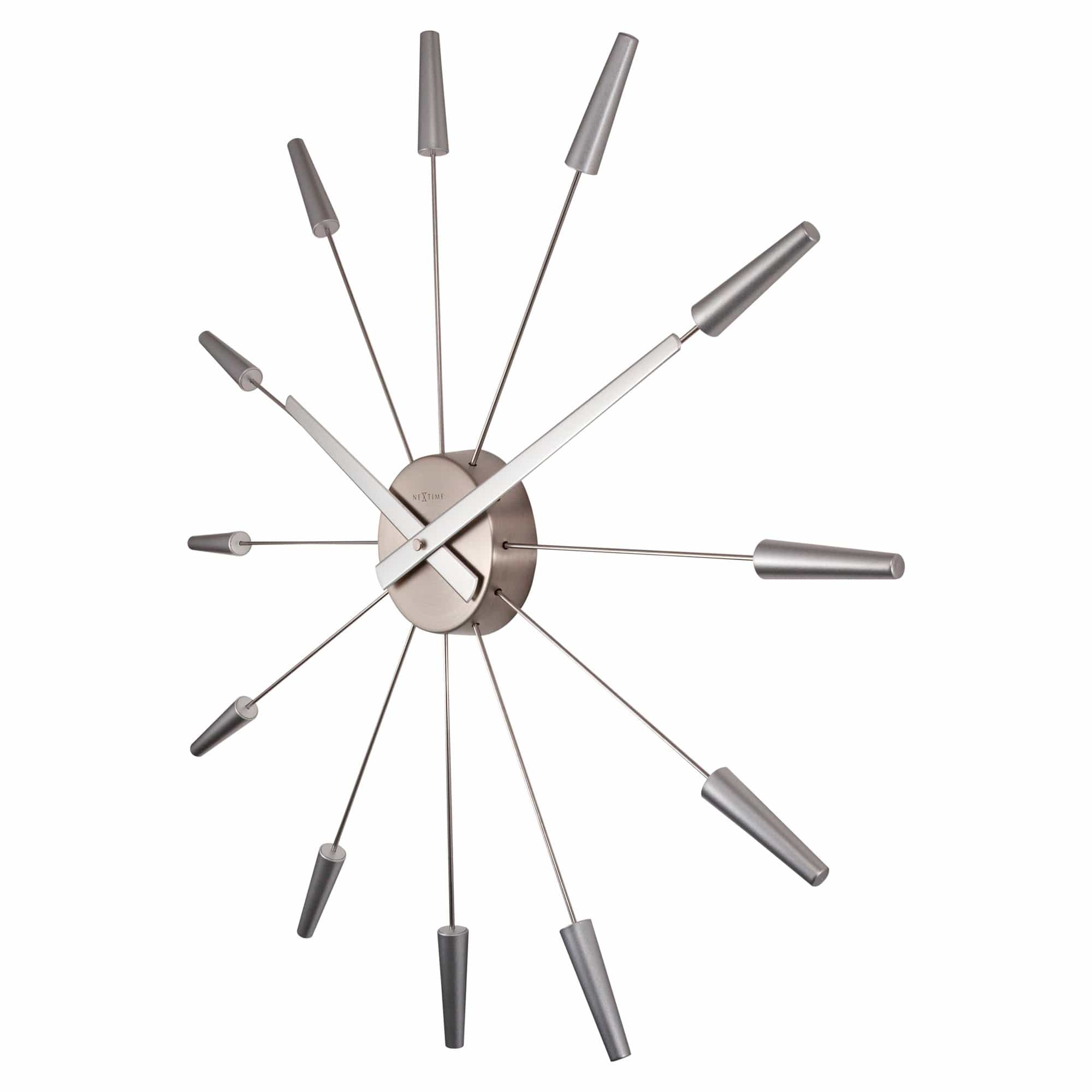 Silent Wall clock - Vintage - 58cm - Stainless Steel - 'Plug Inn' - Goat Corp