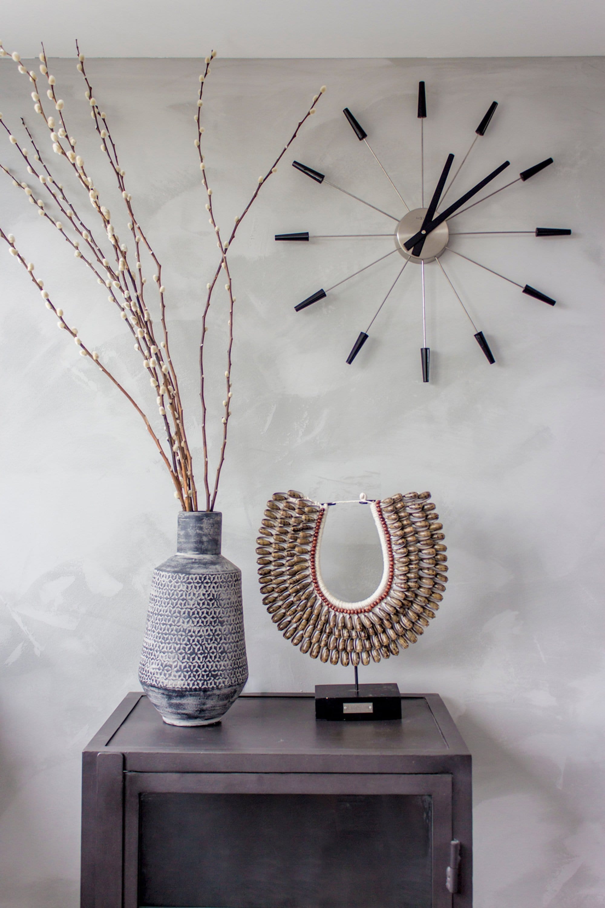 Silent Wall clock - Vintage - 58cm - Stainless Steel - 'Plug Inn' - Goat Corp