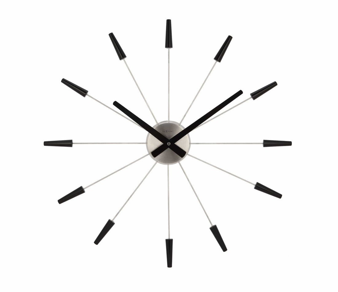 Silent Wall clock - Vintage - 58cm - Stainless Steel - 'Plug Inn'