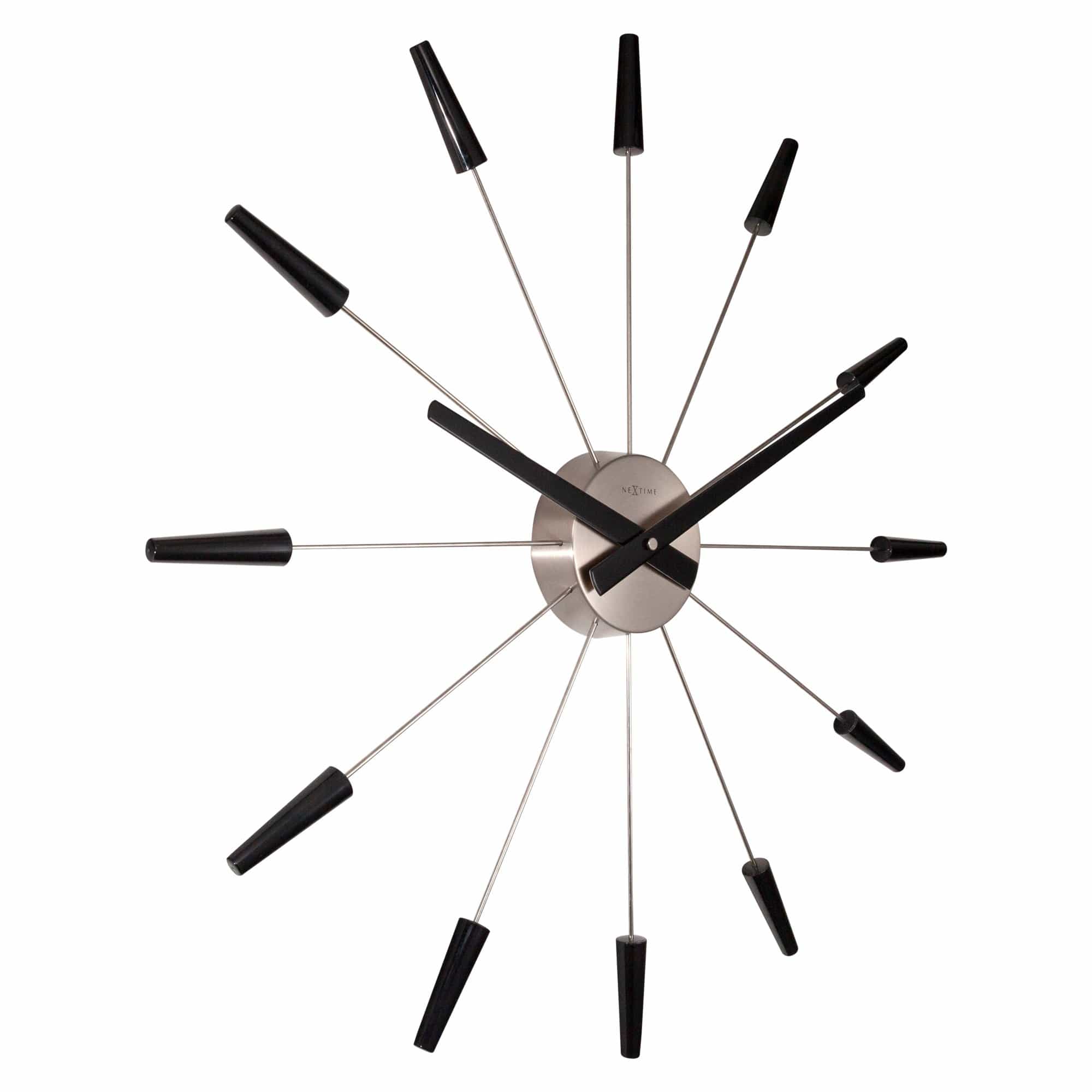 Silent Wall clock - Vintage - 58cm - Stainless Steel - 'Plug Inn' - Goat Corp